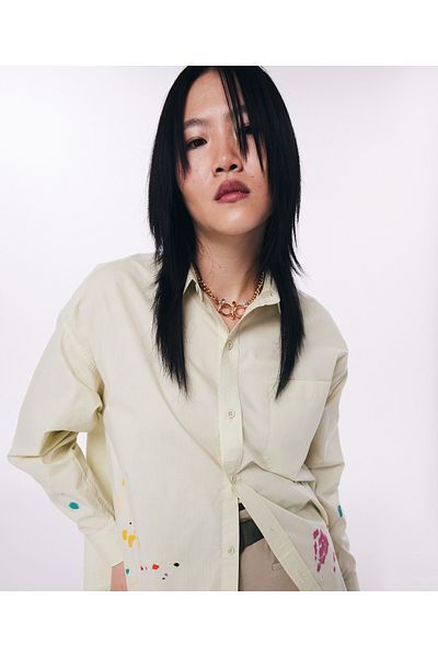 Twist Woven Beige Shirt
