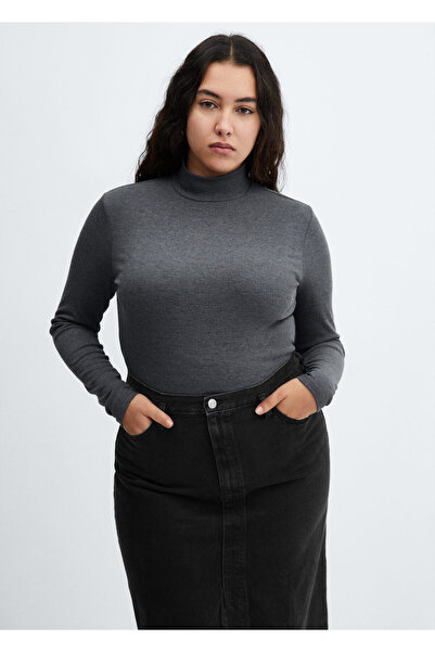 MANGO Woman Siyah Denim Kadın Etek 67080437