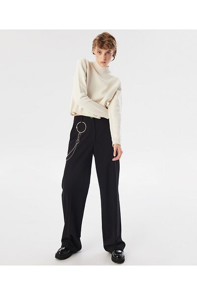 Twist Black Woven Trousers
