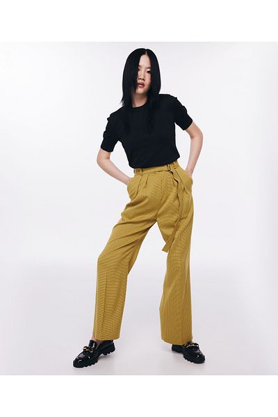 Twist Yellow Woven Trousers