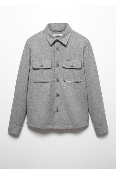 MANGO Men's Gray57905960 Model Shirt