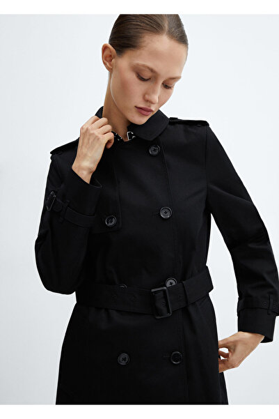 MANGO Woman Siyah Kadın  Trençkot 67984018