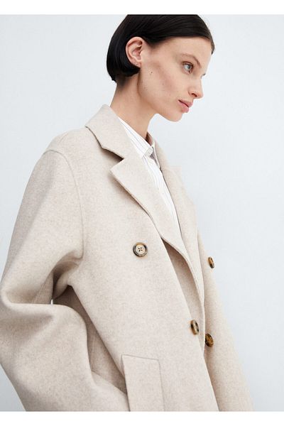 MANGO Woman Women's Stone Colored Coat -67160647