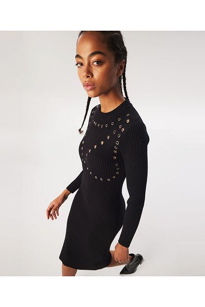 Twist Black Knitwear Dress