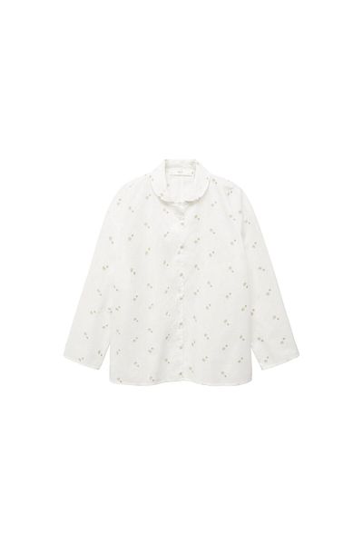 MANGO Woman Top de pijama alb pentru femei - 67086018