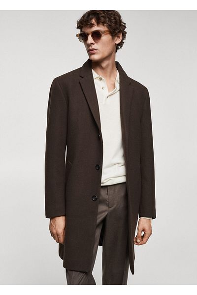 MANGO Woman Ανδρικό Παλτό67920626 - Καφέ