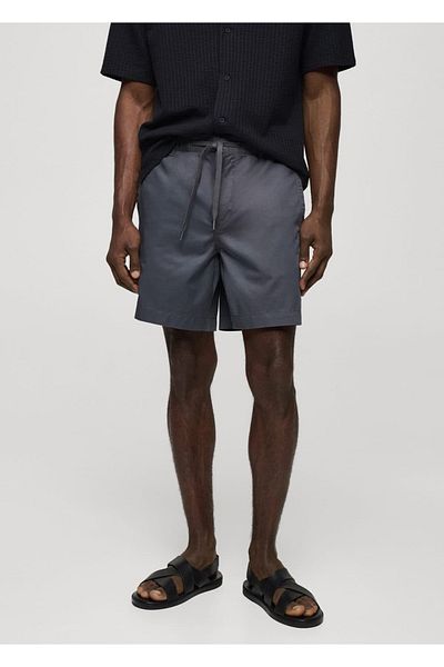MANGO Man 100% Cotton Drawstring Bermuda Shorts