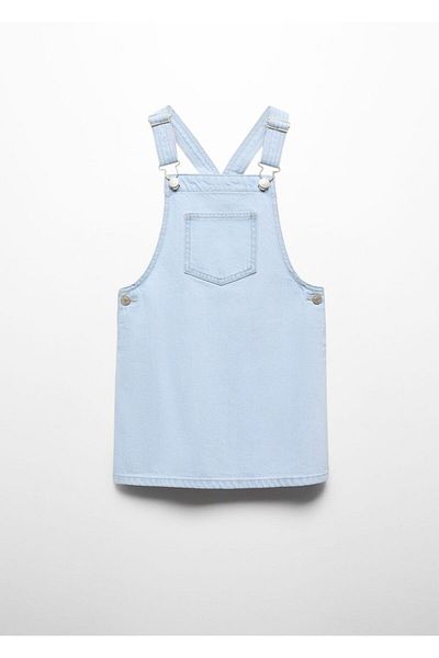 MANGO Kids Τζιν Gilet Κοντό Φόρεμα