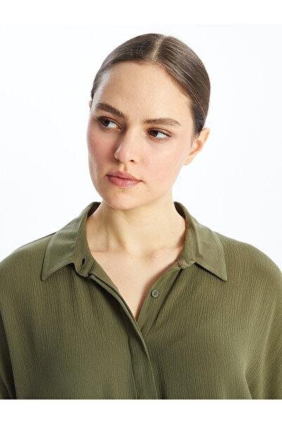 LC Waikiki Oversize dámská košile - rovný krátký rukáv