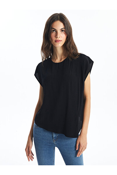 LC Waikiki Γυναικεία μπλούζα με λαιμόκοψη ίσια κοντομάνικη