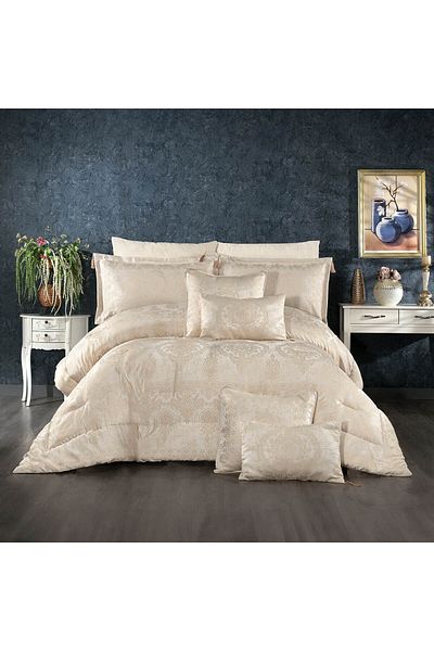 In House Vittoria | 10 Pieces Copland Comforter Set - King - 260x240 cm - 301 - Beige