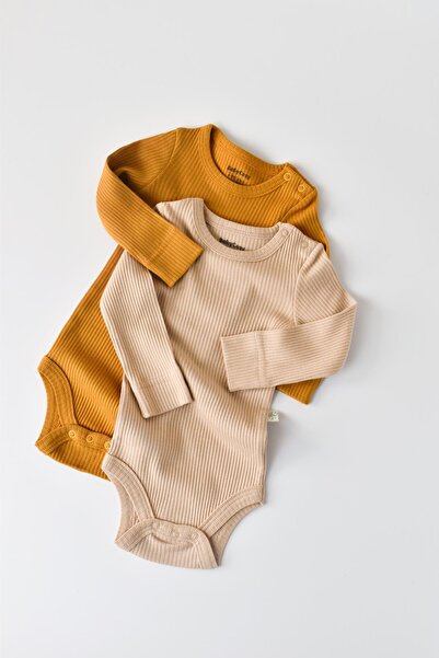 BabyCosy بدلة أطفال بأكمام طويلة مكونة من قطعتين - 50% مودال، 50% قطن عضوي، س...