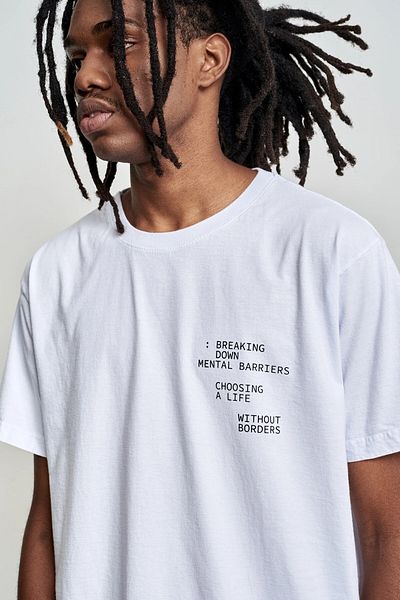 The Champ Clothing Ανδρικό μπλουζάκι με λαιμόκοψη Breaking Down με στάμπα λευκό Oversize