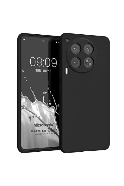 Microsonic Matte Silicone TECNO Camon 30 Kılıf Siyah