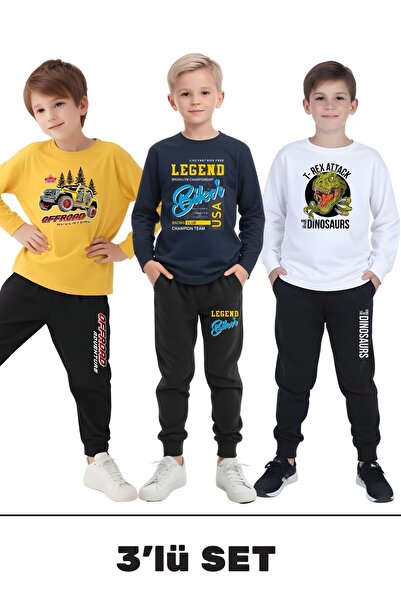 FYK COLLECTİON Erkek Çocuk Yuvarlak Yaka Baskılı Eşofman Takımı