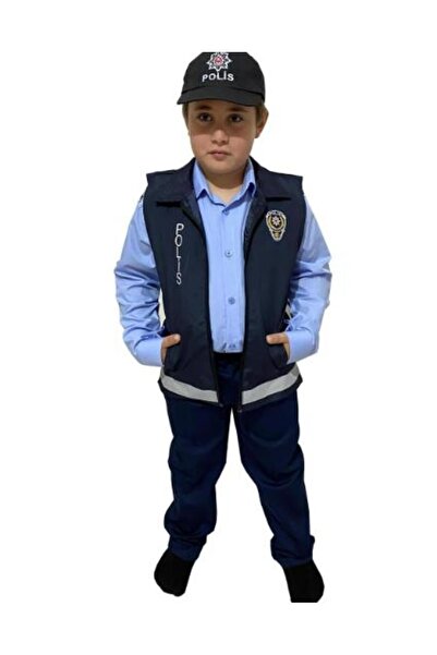 vyloo Police Costume and Vest Set with Blue Shirt