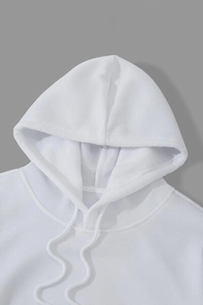 Marjill Φούτερ με λευκή κουκούλα - Heart Printed, Couple Lover Combination Σετ 2 τεμαχίων