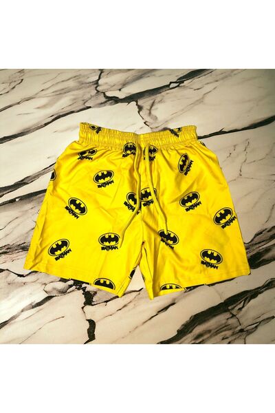 SEDİRLİ Batman Çocuk Deniz Şortu Batman Baskılı Bel Bağlamalı Mayo Şort