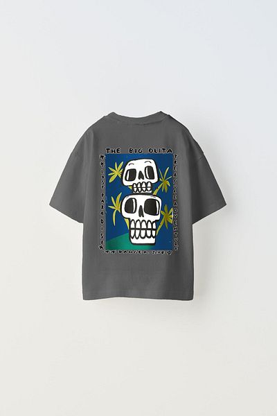 The Champ Clothing Olita Printed Smoked Children's T-shirt - Skull Design