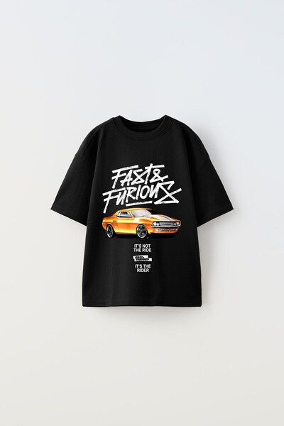The Champ Clothing Μαύρο Fast Furious Παιδικό T-shirt - Car Printed