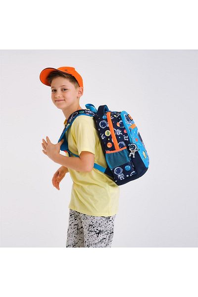 Coral High Kids 3-Piece Navy Blue Astronaut Patterned Three-Compartment School Bag Set