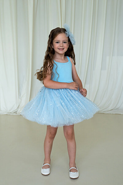 Mini Celebrities Mavi Parıltılı Tütü Elbise