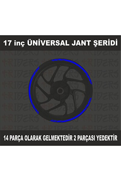 TRİDERS 17 inç Jant Şeridi Üniversal REFLEKTİF MAVİ