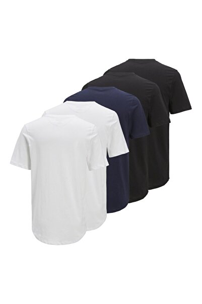Jack & Jones Premium T-Shirt 5er-Pack Einfarbig Rundhals T-Shirt
