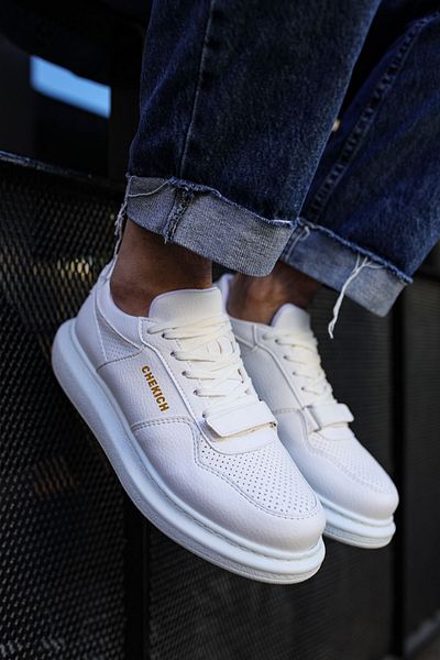 Joy Man J073 Flatline - Pantofi pentru bărbați cu talpă ortopedică, alb CBT, pantofi sport casual