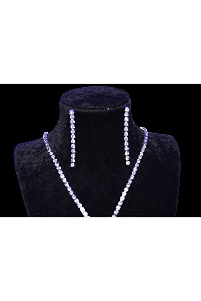 Nora Drop Rhinestone Necklace and Earring Set for Engagement and Wedding