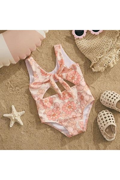 SMP 18-24 Months Floral Patterned Sleeveless Baby Girl Swimsuit