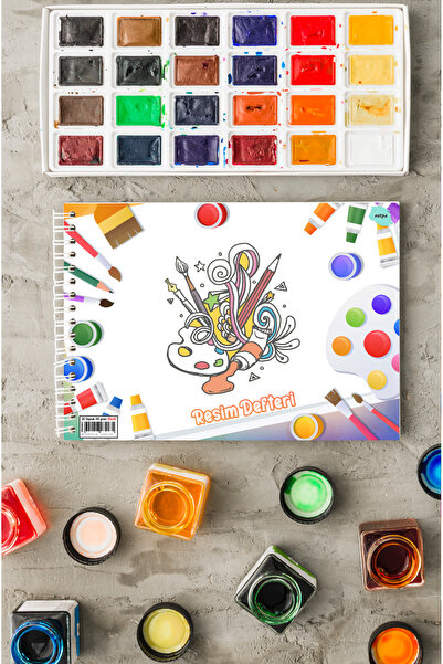 kutuTR Luxury 25x35 Wooden Covered Painting Book - 110 gr, 30 Sheets RD003