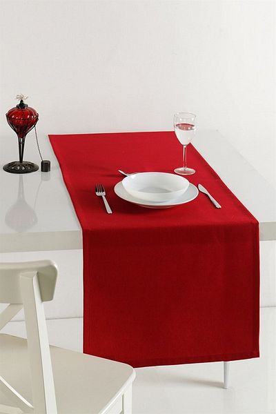 Denizli Concept Red Roma Runner - 50x170 Solid Color Tableware Decor