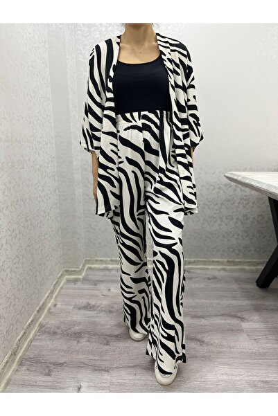 520CK ΓΥΝΑΙΚΕΙΟ Σετ Κιμονό Κάτω Τοπ / Ζέβρα