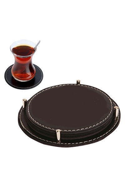 PromMug 4'Lü Deri Bardak Altlığı