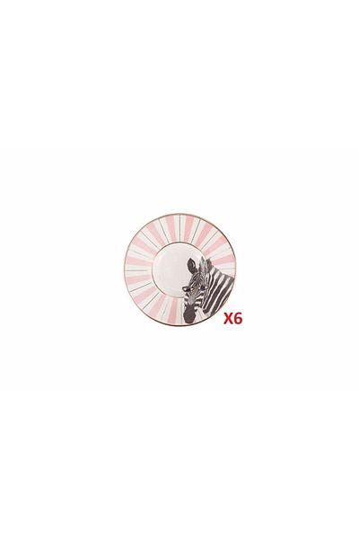 Porland Wild Life Zebra Tea Plate 11cm Set of 6 04alm007474