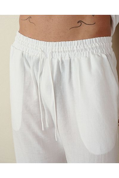 İLKCET MODA Κανονικό ανδρικό λινό παντελόνι