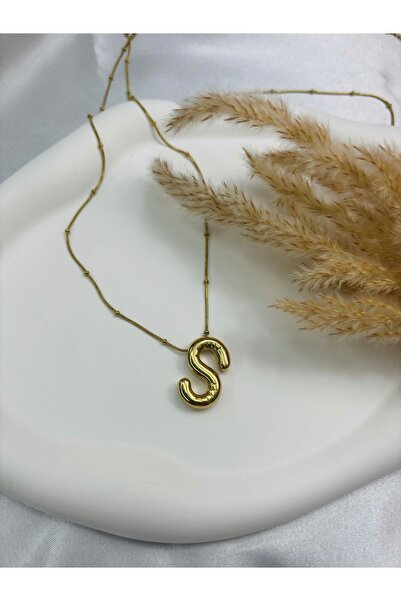 Galaxy Steel Balloon Letter S Necklace