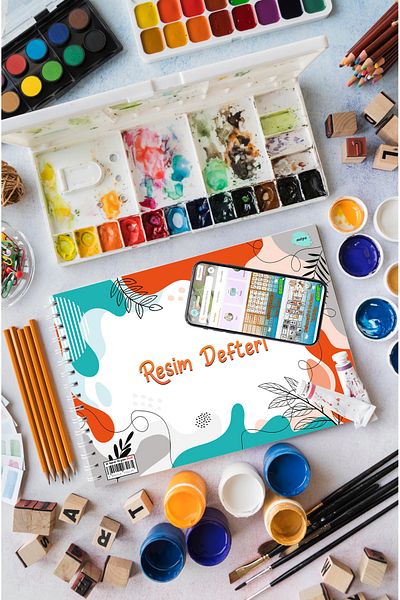 kutuTR لوحة رسم فاخرة بغطاء خشبي مقاس 25x35 - 110 جم، 30 ورقة RD006