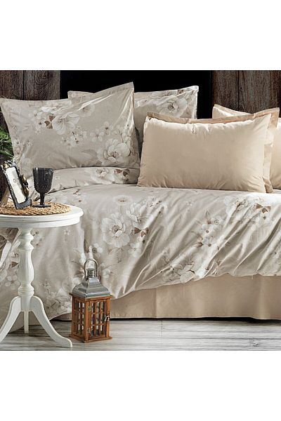 In House Cesar | 8 Pieces Cotton Comforter Set - King - 260x240 cm - Beige