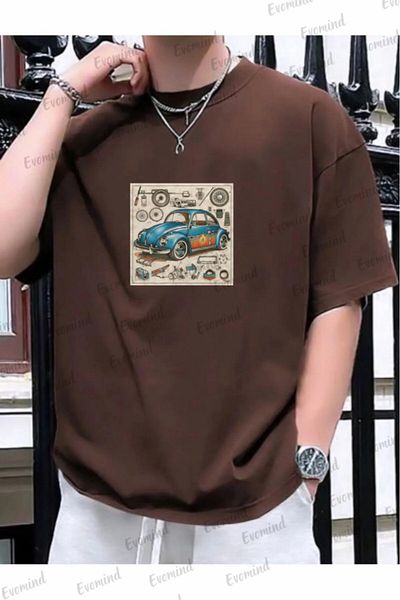 Evomind 1 T-shirt για αγορές 5 και άνω στο καλάθι - Unisex Vintage Car Printed Παιδικό T-shirt