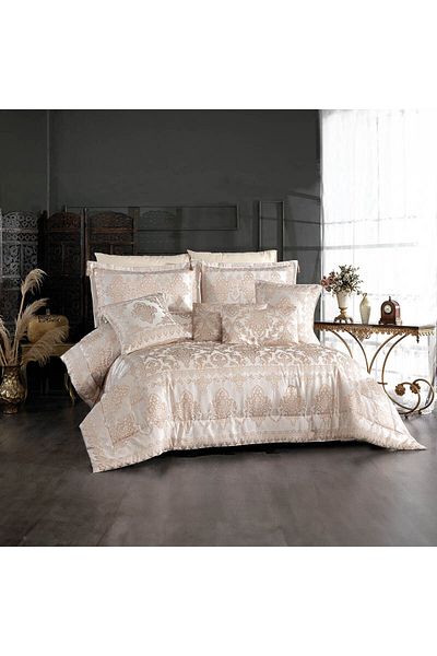 In House Dover | 10 Pieces Copland Comforter Set - King - 260x240 cm - 602 - Ivory & Gold