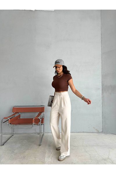 RAFINERY High Waist and Velcro Women's Palazzo Trousers - 69260-541