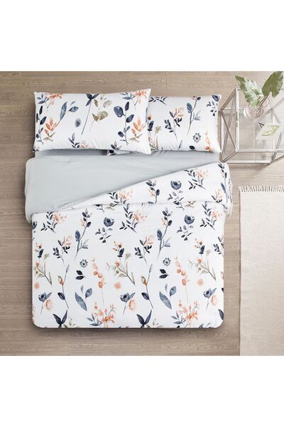 In House Kyle | 4 Pieces Summer Comforter Set - King - 260x240 cm - Light Beige & Grey