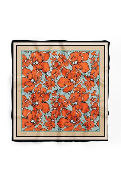 D scarf باندانا وشاح منقوش بالزهور للنساء