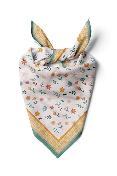 D scarf SU YEŞİLİ ÇİÇEK DESENLİ KADIN FULAR
