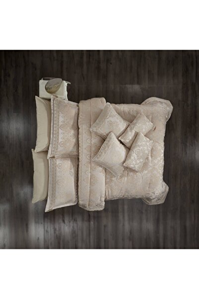 In House Dover | 10 Pieces Copland Comforter Set - King - 260x240 cm - 600 - Ivory & Beige