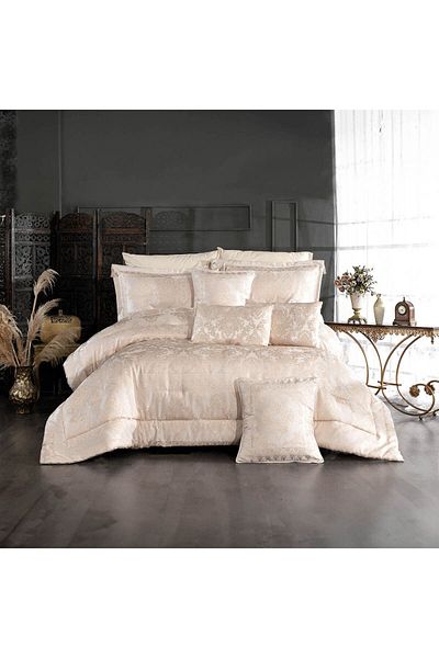 In House Dover | 10 Pieces Copland Comforter Set - King - 260x240 cm - 600 - Ivory & Beige