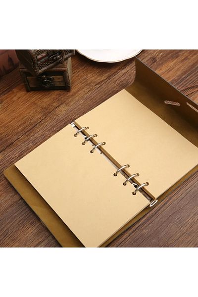 Sarego Leather Cover Vintage Souvenir Notebook Angel Wing Motif Mega Size Dip Inkwell Pen Set with Special Box