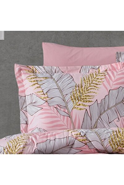 In House Dijon | 8 Pieces Ranforce Cotton Comforter Set - King - 260x240 cm - 23362-v4 - Pink & Grey